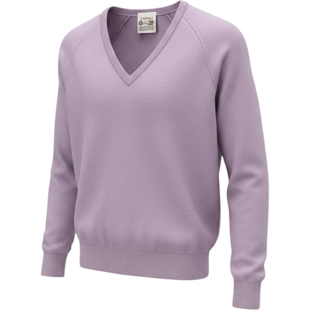Edinburgh Woollen Mill Women's S/M Lavender Lambswool V-Neck Sweater UK 36 Lilac